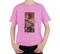 Japón Pagoda Cherry Blossoms Sakura Templo Camiseta Niños, Rosa., 104