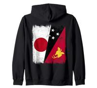 Japón Papua Nueva Guinea Media Bandera Japonés PNG Patrimonio Sudadera con Capucha