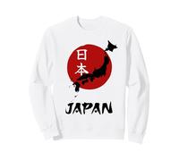 Japón, Rojo, Naciente, Sol, con, país, Mapa, símbolo, japonés, Sudadera