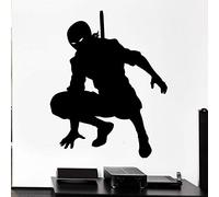 Japón Samurai Pared calcomanía Ninja Sombra Guerrero Silueta Arte Mural Vinilo Pegatina niños Dormitorio Sala de Juegos decoración del hogar 42x33cm
