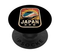 Japón Shinkansen Retro Vintage Bullet Train Kanji Souvenir PopSockets PopGrip Adhesivo