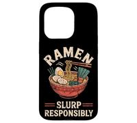 Japón sorbe responsablemente Fideos soba Recuerdo japonés Otaku Carcasa para iPhone 15 Pro