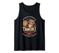 Japón Tanuki Sake Beer Cute Japan Folklore Travel Souvenir Camiseta sin Mangas