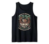 Japón Tanuki Sake Beer Cute Japan Folklore Travel Souvenir Camiseta sin Mangas