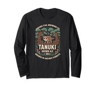 Japón Tanuki Sake Beer Cute Japan Folklore Travel Souvenir Manga Larga