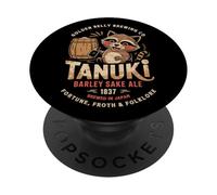 Japón Tanuki Sake Beer Cute Japan Folklore Travel Souvenir PopSockets PopGrip Adhesivo