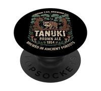 Japón Tanuki Sake Beer Cute Japan Folklore Travel Souvenir PopSockets PopGrip Adhesivo