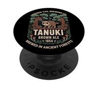 Japón Tanuki Sake Beer Cute Japan Folklore Travel Souvenir PopSockets PopGrip Adhesivo