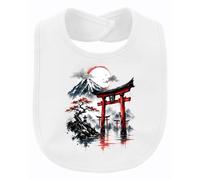 Japón Torii Gate Fuji Berg Bonsai Y2K Babero, blanco, talla única