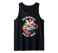 Japón tren bala Monte Fuji Shinkansen Kanji Splash Souvenir Camiseta sin Mangas
