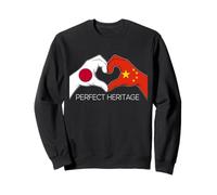 Japón y China Corazón de herencia perfecta japonesa china Sudadera