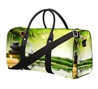 Japón Zen Stone Bamboo Travel Duffle Bag for Women Men Girls Boys, Japan Weekend Overnight Bags 22.7 L Tote Cabin Luggage Bag for Sports Gym Yoga, color, 22.7 L, Organizador de bolsas