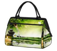 Japón Zen Stone Bamboo Travel Duffle Bag for Women Men Kids Girls Japan Weekend Overnight Bags 24L Holdall Tote Cabin Bag for Sports Gym Yoga, color, 24 L, Organizador de bolsas