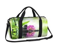 Japón Zen Stone - Bolsa de lona deportiva con diseño de flores japonesas para fin de semana, para la noche, para viajes, gimnasio, equipaje, para niños, niñas, niños, mujeres y hombres