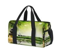 Japón Zen Stone - Bolsa de lona deportiva de bambú para niños, niñas, niños, mujeres y hombres, bolsa de viaje para fin de semana de Japón, bolsa de viaje informal para llevar al gimnasio