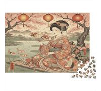 Japonais FemmePuzzles Pour Adultes 70x50cm/1000pcs,Jeux De Défi Style d'art traditionnel