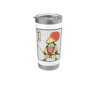 Japonés Aguacate Samurai Kawaii Japón Bandera Sun Grid Anime Vaso térmico de acero inoxidable de doble pared