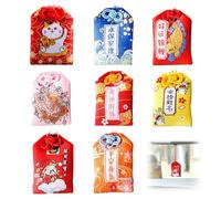 Japonés Amuleto 8 Piezas Bolsa de Bendición Amuleto Salud Chino Talisman Amuleto de la Suerte Amuleto Riqueza Amuleto Seguridad Omamori Amuleto Colgante para la Familia Amigo Decoración del Coche