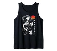 Japonés Anime Chica La música es la vida Guitarra eléctrica Punk Jap Camiseta sin Mangas