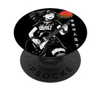 Japonés Anime Chica La música es la vida Guitarra eléctrica Punk Jap PopSockets PopGrip Adhesivo