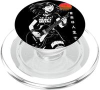 Japonés Anime Chica La música es la vida Guitarra eléctrica Punk Jap PopSockets PopGrip para MagSafe