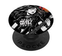Japonés Anime Chica Vintage Retro Guitarra eléctrica Punk Japón PopSockets PopGrip Adhesivo