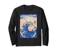 Japonés Big Wave Cherry Blossom Ukiyo-e Ocean Art Manga Larga