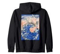 Japonés Big Wave Cherry Blossom Ukiyo-e Ocean Art Sudadera con Capucha