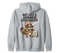Japonés Café Besar Mapache Barista Verter sobre Amante Sudadera con Capucha