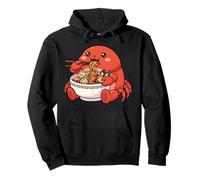 Japonés Cangrejo Comer Ramen Fideos Bowl Anime Amante Asiático Sudadera con Capucha