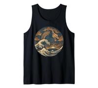 Japonés Cool Dragon Cultura Japonesa Sumi-e Ink Art Retro Camiseta sin Mangas