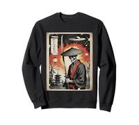 Japonés Divertido Samurai Esqueleto Alien OVNI Japón Ukiyo-e Arte Sudadera