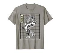 Japonés Dragon Grid Ventana Japón Tatuaje Arte Estética Camiseta