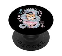 Japonés Dragon Kawaii Ballet Ballerina Lindo Anime Amante PopSockets PopGrip Adhesivo