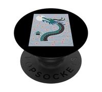 Japonés Dragón Sakura Flor Luna Llena Fantasía Arte Viaje PopSockets PopGrip Adhesivo