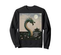 Japonés Dragón Sakura Flor Luna Llena Fantasía Arte Viaje Sudadera