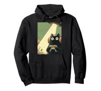 Japonés Gamer Cat Videojuegos Secuestro OVNI Alien Sudadera con Capucha
