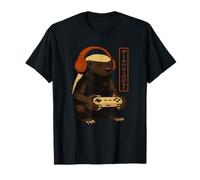 Japonés Gamer Honey Badger Art Hombres Mujeres Niños Divertido Vintage Camiseta
