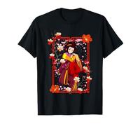 Japonés Geisha Anime Chica Kawaii Flor De Cerezo Japón Rojo Camiseta