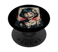 Japonés Goth Espeluznante EMO Y2K Japón Horror Anime Manga PopSockets PopGrip Adhesivo