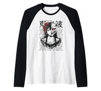 Japonés Gótico Hannya Oni Máscara Chica Japón Horror Anime Manga Camiseta Manga Raglan