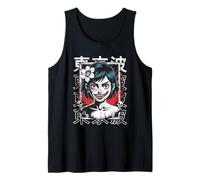 Japonés Gótico Hannya Oni Máscara Chica Japón Horror Anime Manga Camiseta sin Mangas