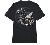 Japonés Grulla Pagoda Sakura Monte Fuji Luna Arte Zen Comfort Colors Adult Heavyweight T-Shirt