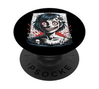 Japonés Horror Anime Manga Japón Y2K Chica Espeluznante Gótico PopSockets PopGrip Adhesivo