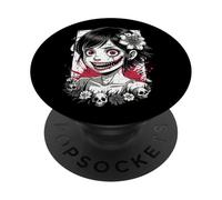 Japonés Horror Anime Manga Japón Y2K Chica Espeluznante Gótico PopSockets PopGrip Adhesivo