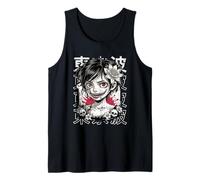 Japonés Horror Anime Manga Y2K Hannya Oni Máscara Chica Gótica Camiseta sin Mangas