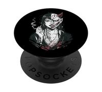 Japonés Horror Anime Manga Y2K Hannya Oni Máscara Chica Gótica PopSockets PopGrip Adhesivo