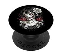Japonés Horror Anime Manga Y2K Hannya Oni Máscara Chica Gótica PopSockets PopGrip Adhesivo