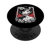 Japonés Horror Anime Manga Y2K Hannya Oni Máscara Chica Gótica PopSockets PopGrip Adhesivo