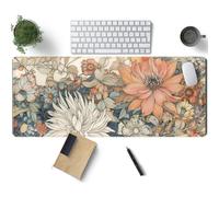 Japones Japanese Minimalist Floral Desk Mat Flores estticas XL Gran almohadilla de ratn de juego extendido con bordes cosidos Big Big porttiles de